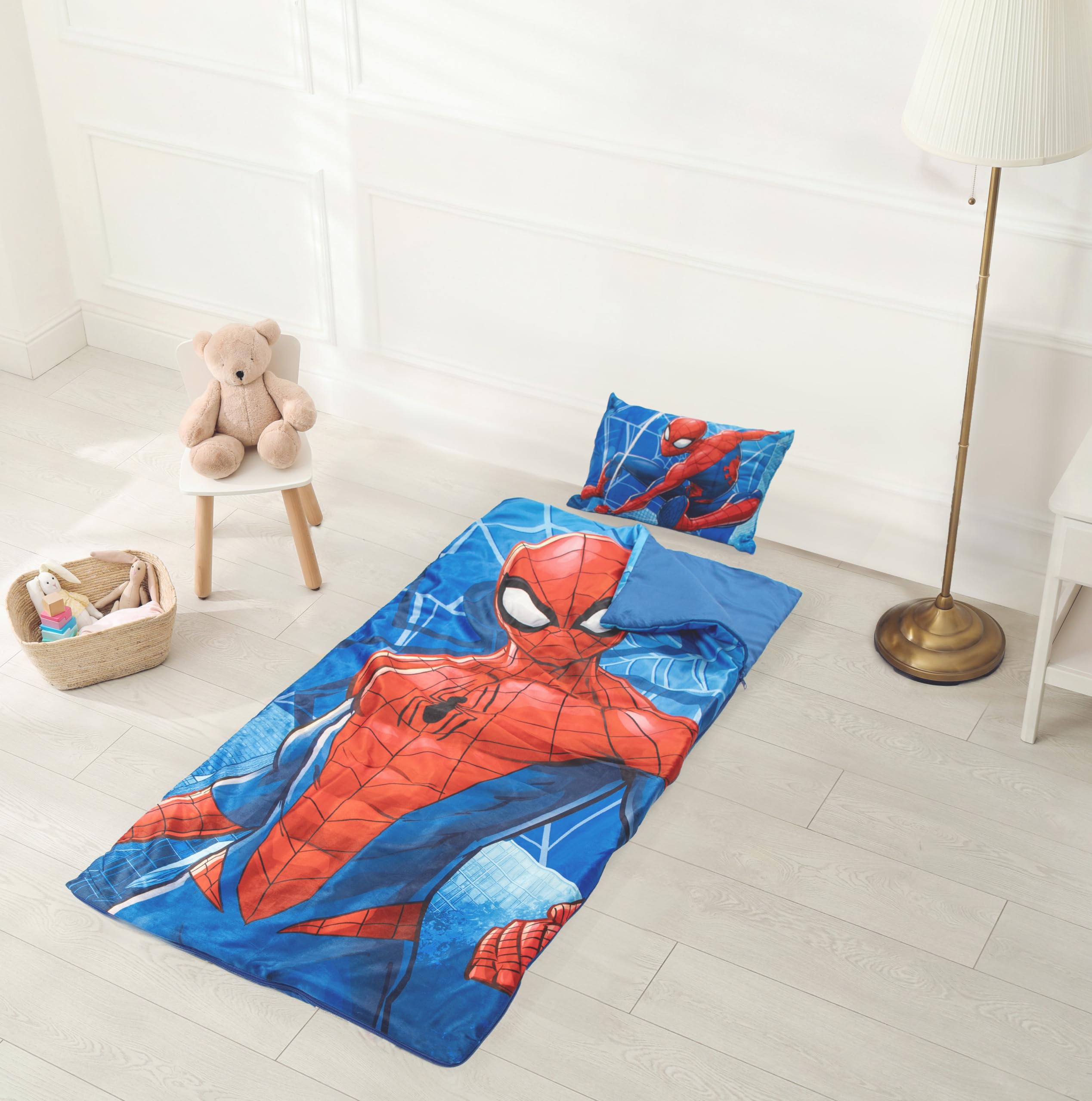 スーパーヒーロー スパイダーマン 子供用 寝袋 スリーピングバッグ USA購入 Amazon.com: Jay Franco Marvel Spiderman 3 Piece Sleepover